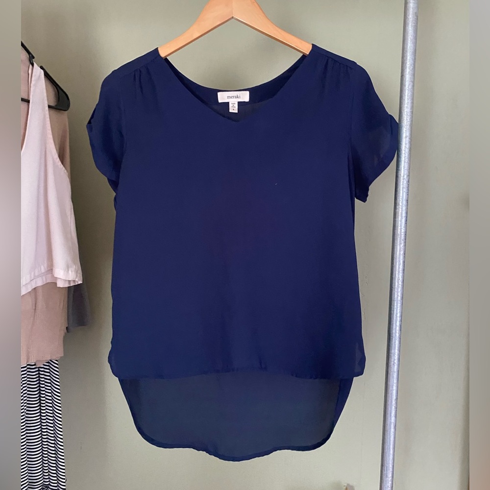 meraki navy blouse size S